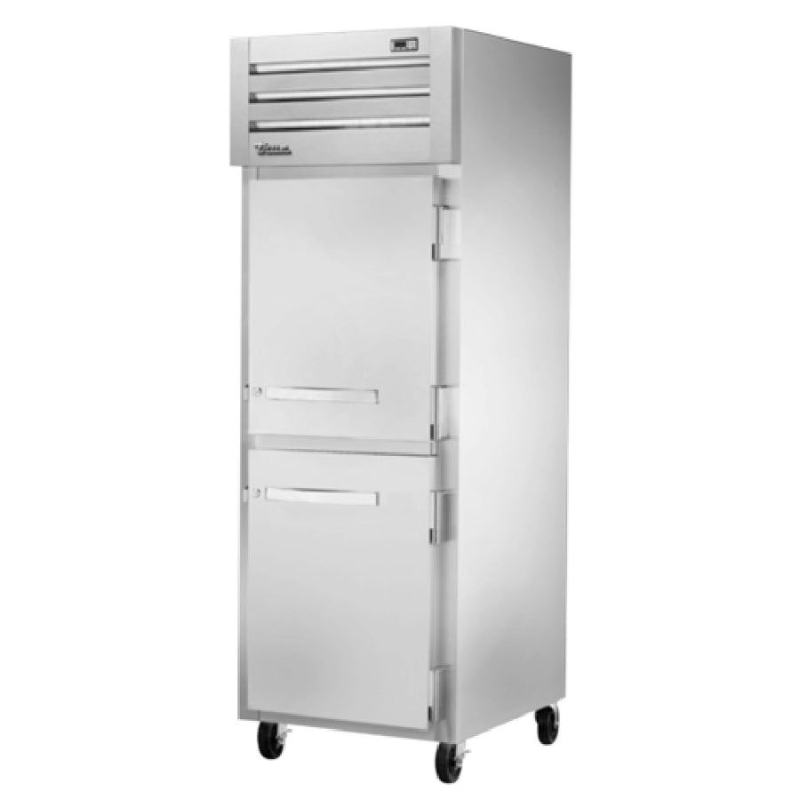 Freezer, Reach-In, One-Section, -10°F, (2) Stainless Steel Half Doors, (3) Pvc Coated Adjustable Wire Shelves, Interior ,