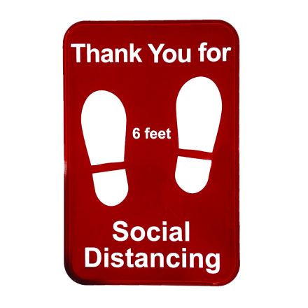 SIGN,  10540 SOCIAL DISTANCE 9X6 SIGN RED,  Each