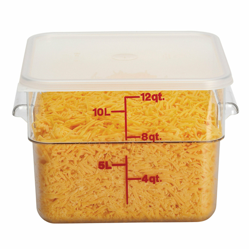 CONTAINER,  12SFSCW 12 QT SQ CONT CLR/RED ,  Each