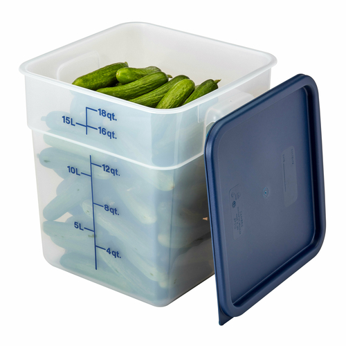 CONTAINER,  18SFSPP190 TRANSLUCENT 18 QT SQ FOOD CONTAINER BLUE GRAD.,  Each