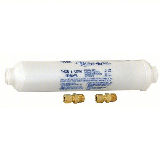 10" INLINE FILTER W/2 EA 3/8" COMPRESSION BRASS FITTINGS,  Each