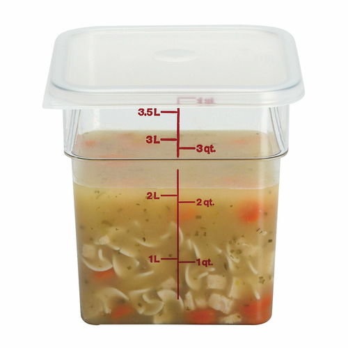 CONTAINER,  4SFSCW135 4 QT. SQ CNT CLR/RED ,  Each