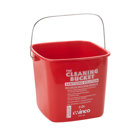 Cleaning Bucket, 6 qt., for sanitizing solution, red (PPL-6R)