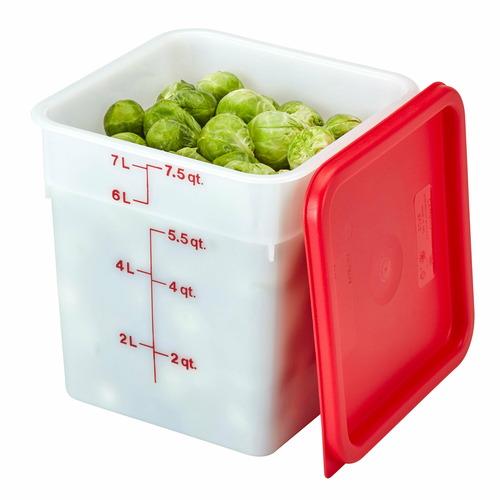 CONTAINER,  8SFSP 8 QT. SQ RED GRADUATION NATURAL WHITE,  Each