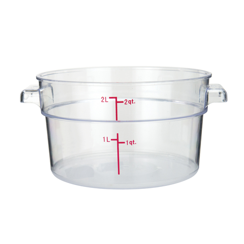 CONTAINER,  PCRC-2 2 QT RND CONTAINER CLEAR POLYCARBONATE,  Each