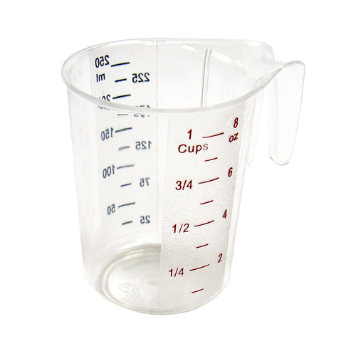 MEASURING CUP,  PMCP-25 MEASURING CUP 1 CUP POLYCARBONATE CLEAR,  Each