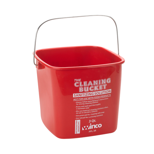 CLEANING BUCKET,  PPL-3R 3QT RED CLEANING BUCKET,  Each