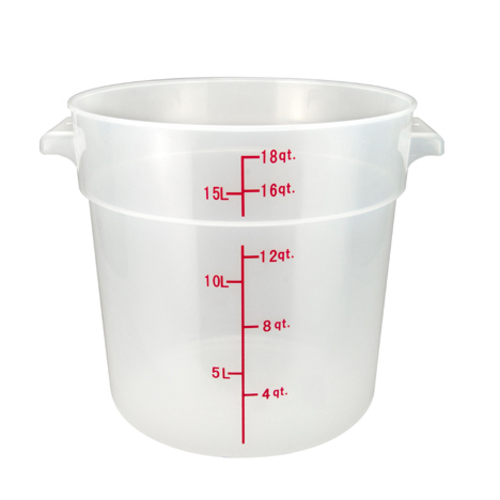 CONTAINER,  PTRC-18 18 QT RND CONTAINER TRANSLUCENT POLYPROPYLENE,  Each