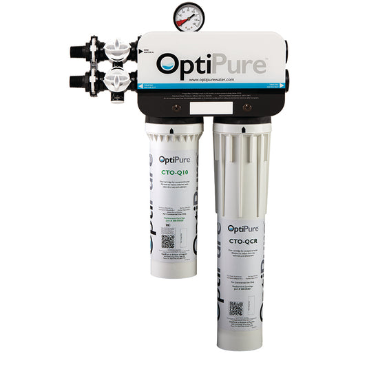 Optipure Water Treatment System, Dual-Cartridge, Reduces Sediments Over 0.5 Microns, Reduces Chlorine, Includes (1) Ctos ,
