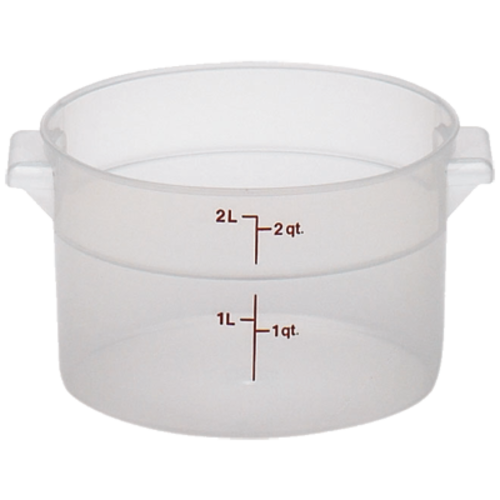 FOOD STORAGE BOX,  RFS2PP 2 QT. RND CNTT TRANS,  Each