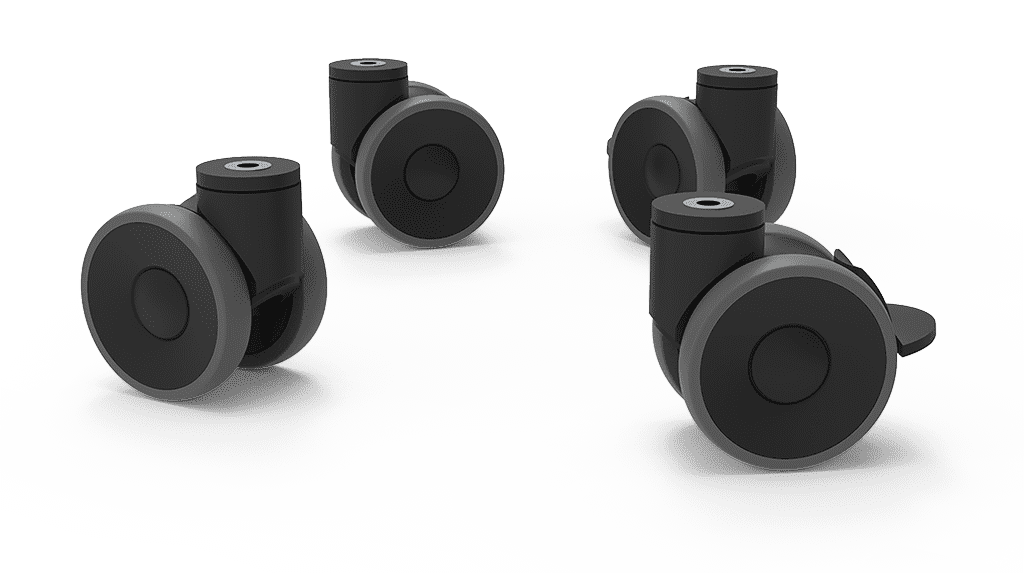 Casters Kit With Safety Chains For Cheftop Mind.Maps™ Plus, (2) Casters With & (2) Without Brakes, For Models Xwarc-00Ef ,
