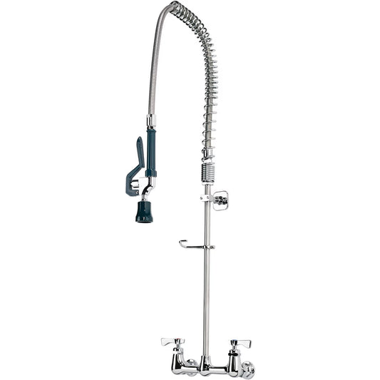 Krowne Royal Series, Pre-Rinse Assembly, With Add-On Faucet, Wall Mount, 8" Centers, Spring Action Flexible Gooseneck, 3 ,